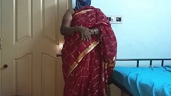 Desi Indian Tamil Telugu Kannada Malayalam Hindi Horny Cheating Wife Vanitha Flaunting Cherry Red Saree Exposing Juicy Melons And Smooth Shaved Pussy Squeezing Hard Tits Pinching Nips Fingering Wet Pussy Moaning