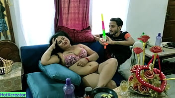 Desi Bhabhi Ka Birthday Threesome With Young Studs! Hindi Xxx