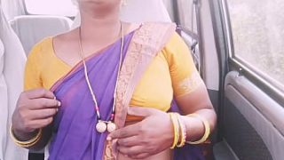 भारतीय नौकरानी की गाड़ी में गर्म सेक्स और तेलुगु में गंदी बातें
