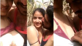गांव के खेत में नंगी पंजाबी प्रेमिका के साथ मौज मस्ती करता लड़का