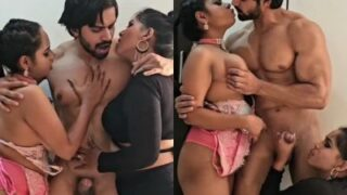 तीन लोगों का कड़ाके की ठंड में जंगली यौन संबंध: एक मर्द दो रंडियों को चोदता हुआ