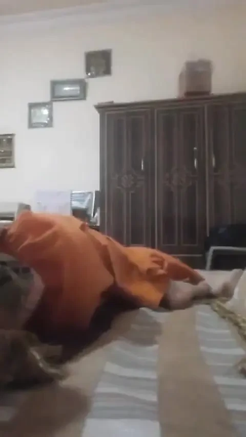 Pakistani Pathan Girl In Orange Shalwar Showing Her Ass
