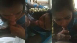चेन्नई की मादा अपने प्रेमी को तमिल स्टाइल में चूसती है