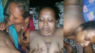 तमिल आंटी अपने सौतेले बेटे को चूसती है और उसका माल पी जाती है