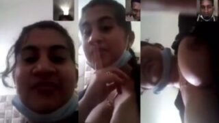 मेडिकल वाली लड़की वीडियो कॉल पर काम करते हुए अपने जूड़े दिखाती है, सेक्स Mms