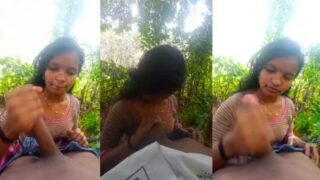 साउथ इंडियन गर्ल ने जंगल में दिया हाथ से मजा और देसी मुख मैथुन